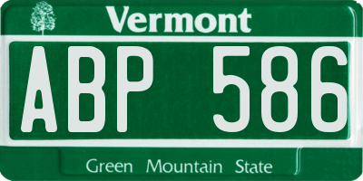 VT license plate ABP586