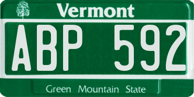 VT license plate ABP592