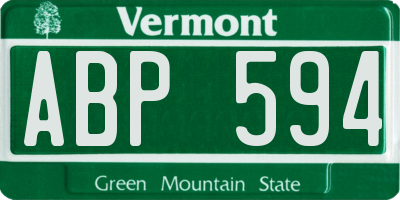 VT license plate ABP594