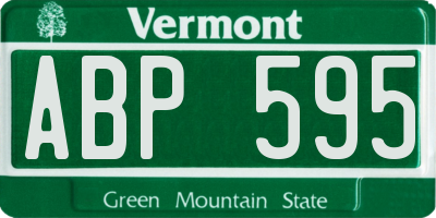 VT license plate ABP595