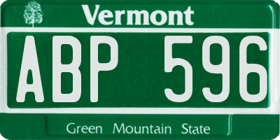 VT license plate ABP596