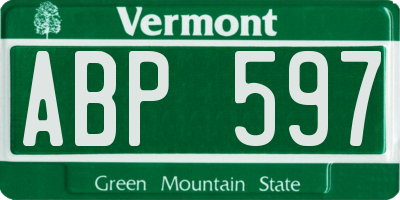 VT license plate ABP597