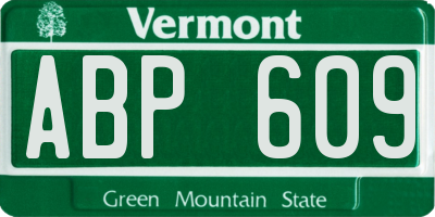 VT license plate ABP609