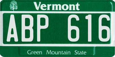 VT license plate ABP616