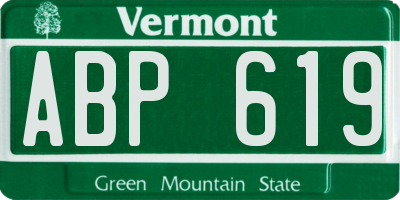 VT license plate ABP619
