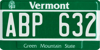 VT license plate ABP632