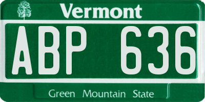 VT license plate ABP636