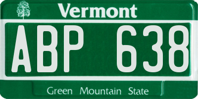 VT license plate ABP638