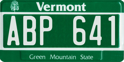 VT license plate ABP641