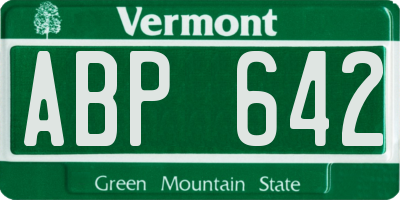 VT license plate ABP642