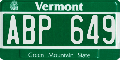 VT license plate ABP649