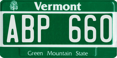 VT license plate ABP660