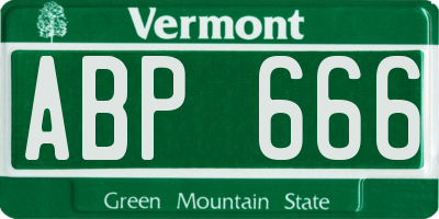 VT license plate ABP666