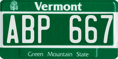 VT license plate ABP667