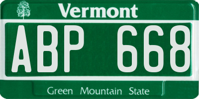 VT license plate ABP668