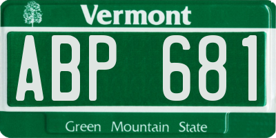 VT license plate ABP681