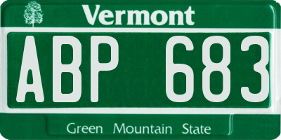 VT license plate ABP683
