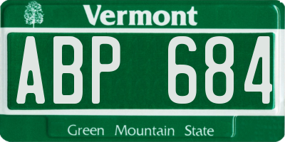 VT license plate ABP684