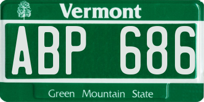 VT license plate ABP686