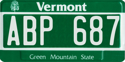 VT license plate ABP687