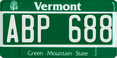 VT license plate ABP688
