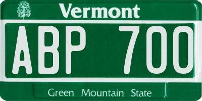 VT license plate ABP700