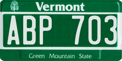 VT license plate ABP703