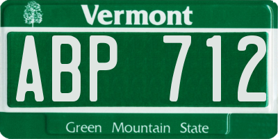 VT license plate ABP712