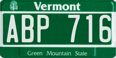 VT license plate ABP716