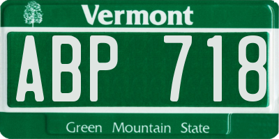 VT license plate ABP718