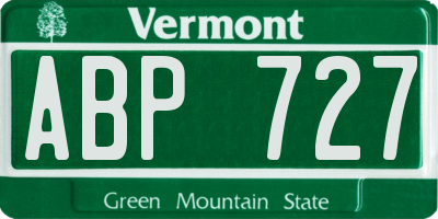 VT license plate ABP727