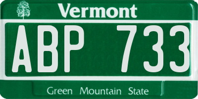 VT license plate ABP733