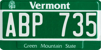 VT license plate ABP735