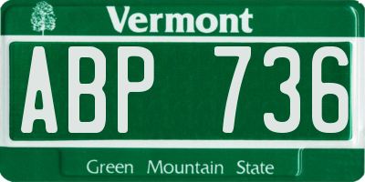 VT license plate ABP736