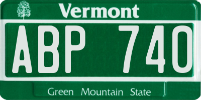 VT license plate ABP740