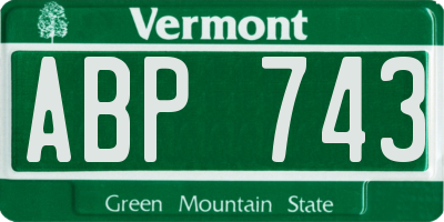 VT license plate ABP743