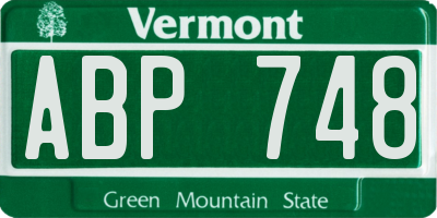 VT license plate ABP748