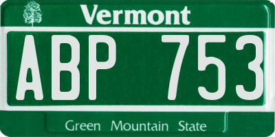 VT license plate ABP753