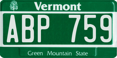 VT license plate ABP759