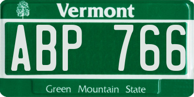 VT license plate ABP766