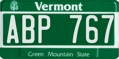 VT license plate ABP767