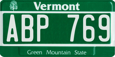 VT license plate ABP769