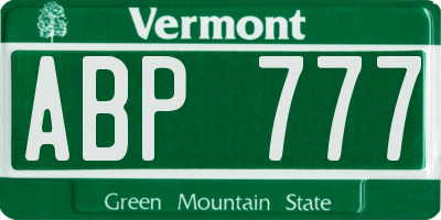 VT license plate ABP777
