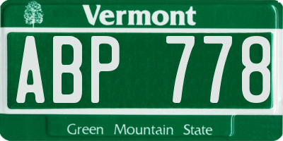 VT license plate ABP778
