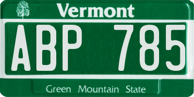 VT license plate ABP785