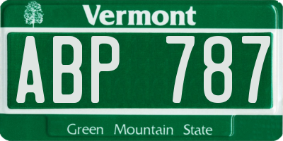 VT license plate ABP787