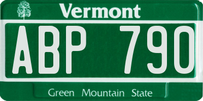 VT license plate ABP790