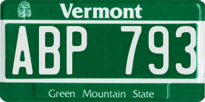 VT license plate ABP793
