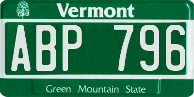 VT license plate ABP796