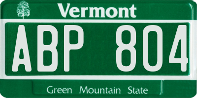 VT license plate ABP804